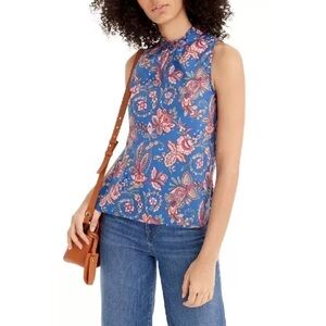 J.CREW Liberty Flora Belle Ruffle Neck Top
